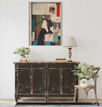 Geisha Carrying Hand Towels At Pm by Tsukioka Yoshitoshi