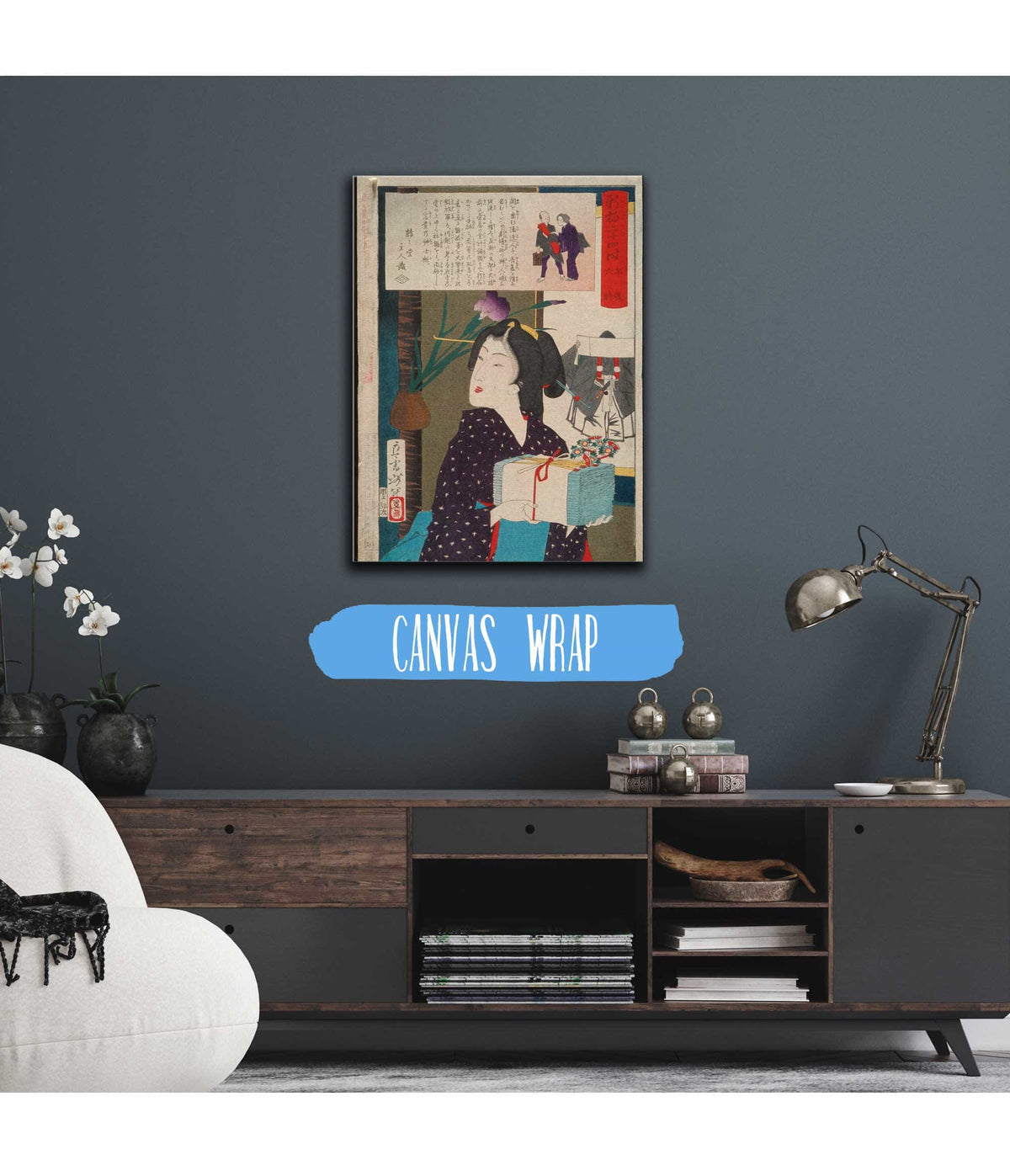 Geisha Carrying Hand Towels At Pm by Tsukioka Yoshitoshi