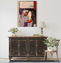 Geisha Drinking From Sake Kettle At Am by Tsukioka Yoshitoshi