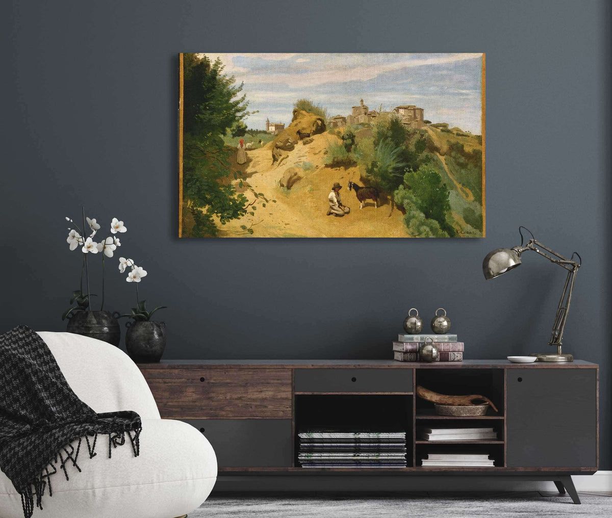 Genzano by Jean Baptiste Camille Corot