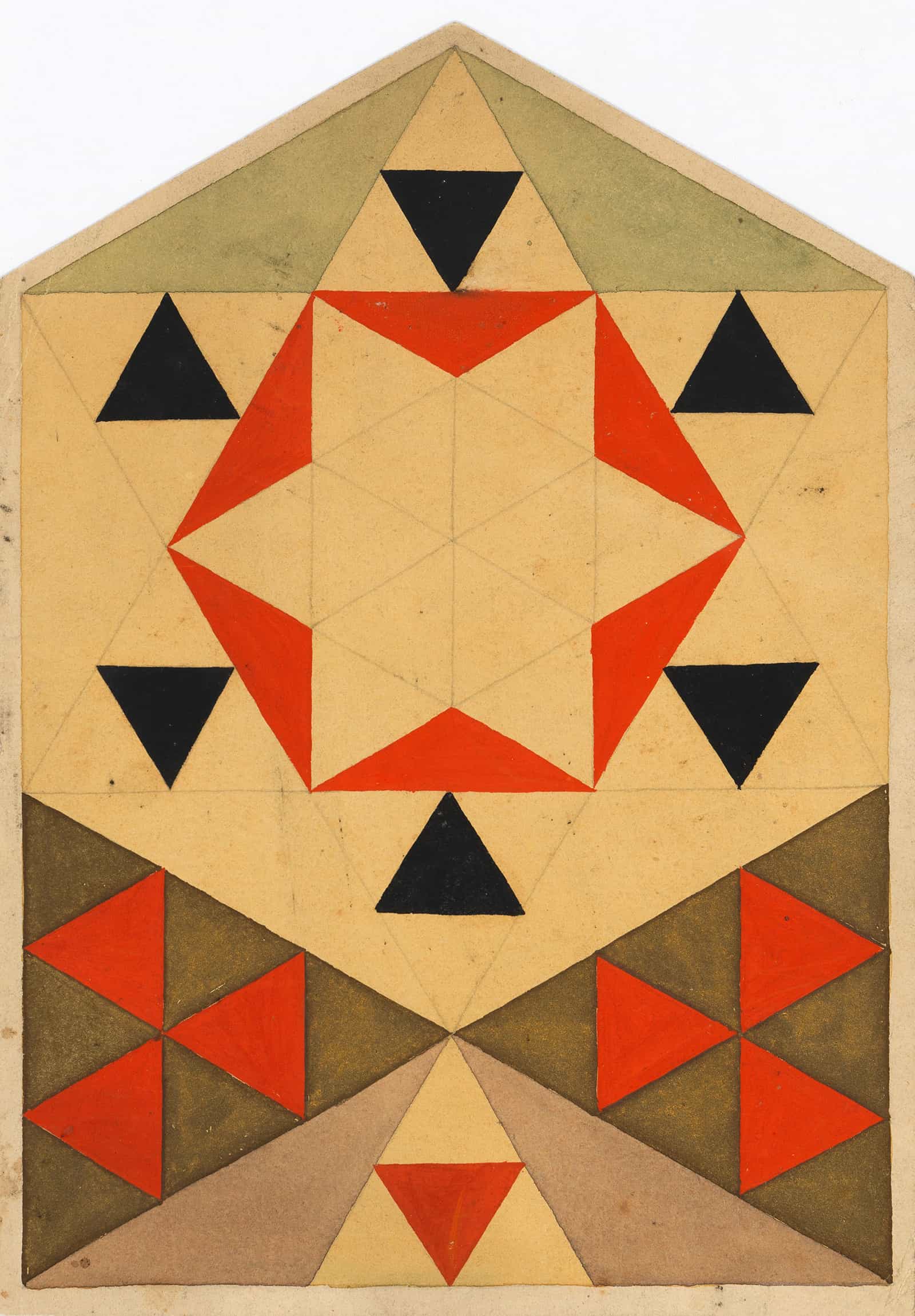 Geometrische Studie Schulerarbeit by Egon Schiele