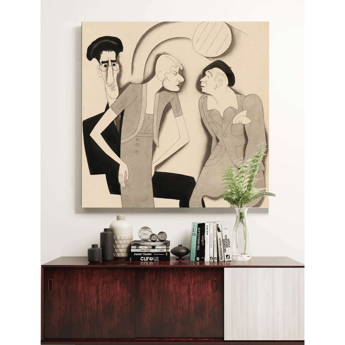 George Kaufman With Jean Dixon And Hugh Oconnell by Ralph Barton