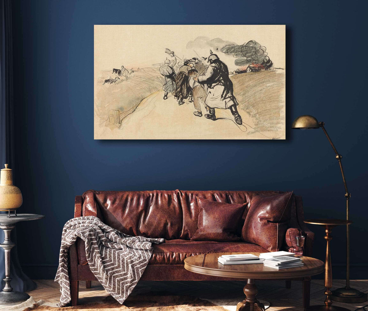 German Raid On A Village by Jean Louis Forain