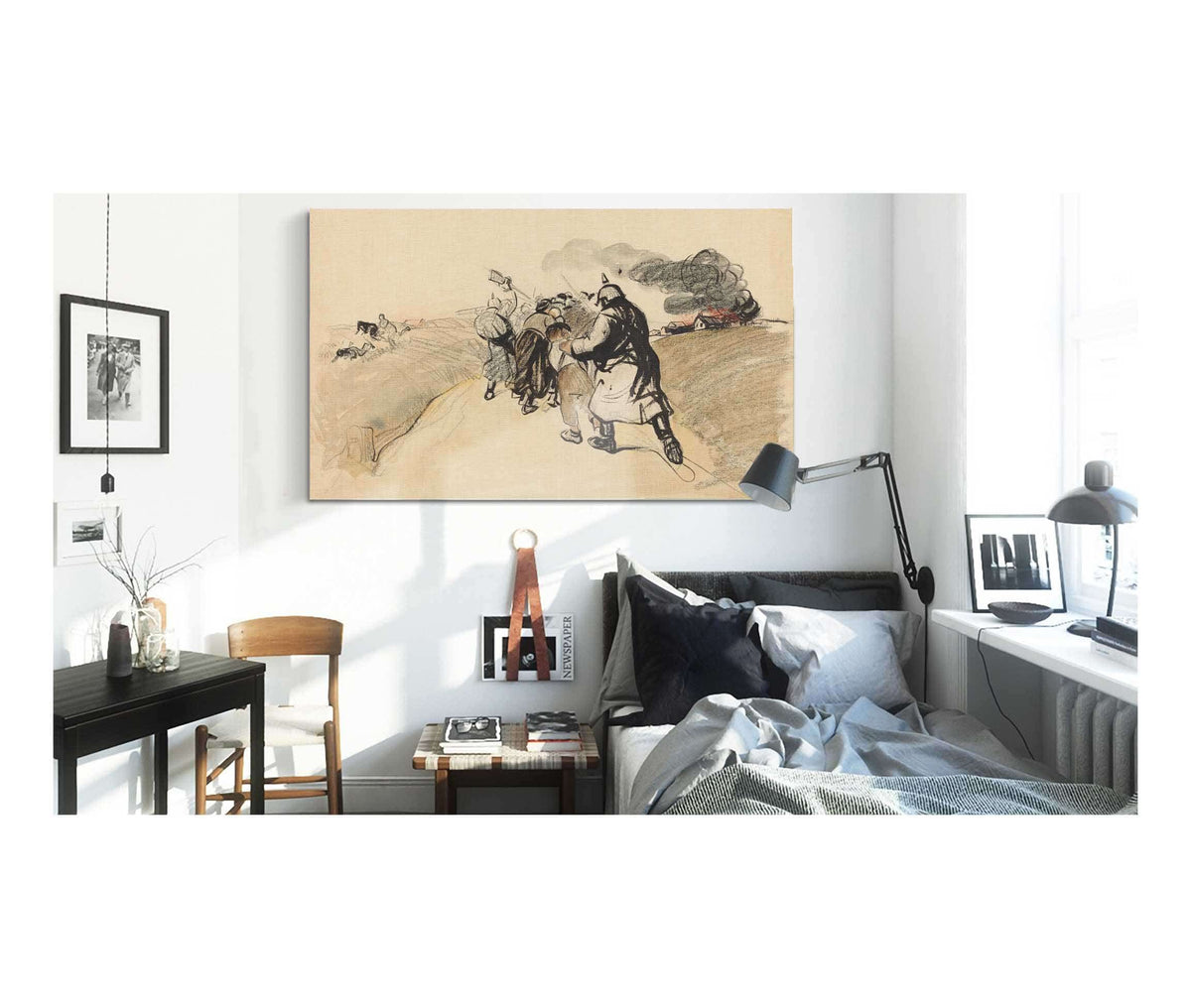 German Raid On A Village by Jean Louis Forain