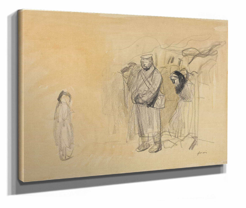 German Soldiers And French Child by Jean Louis Forain