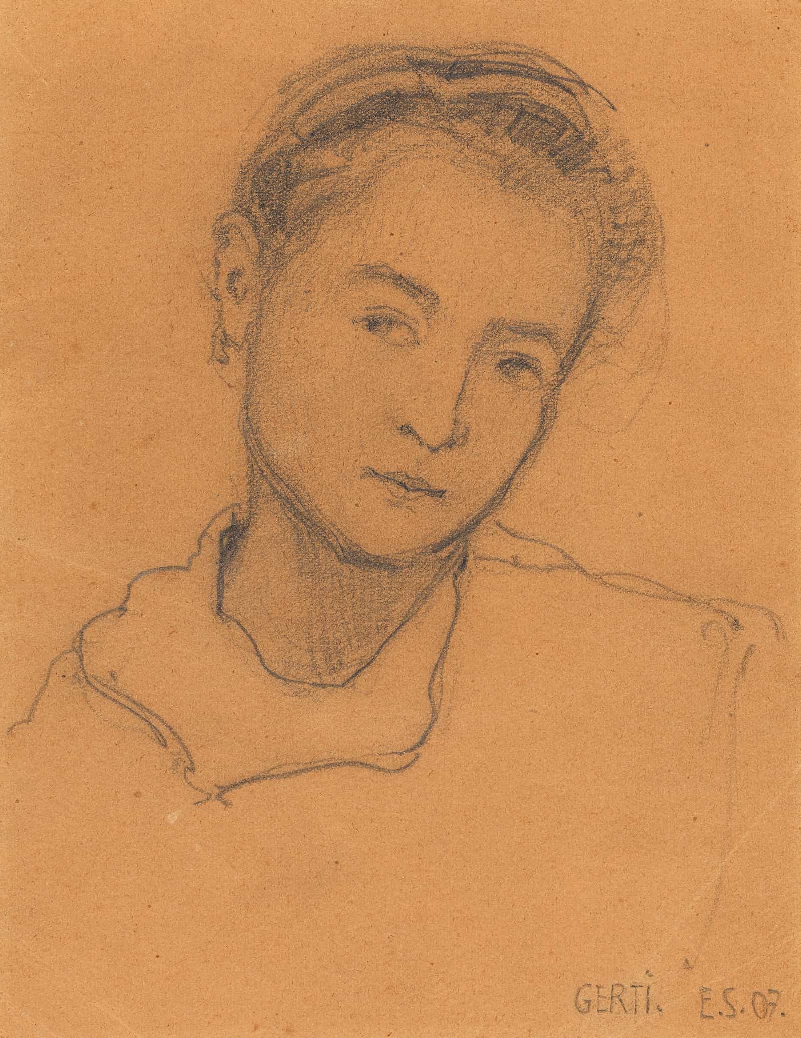 Gerti Schiele Mit Zwolf Jahren by Egon Schiele