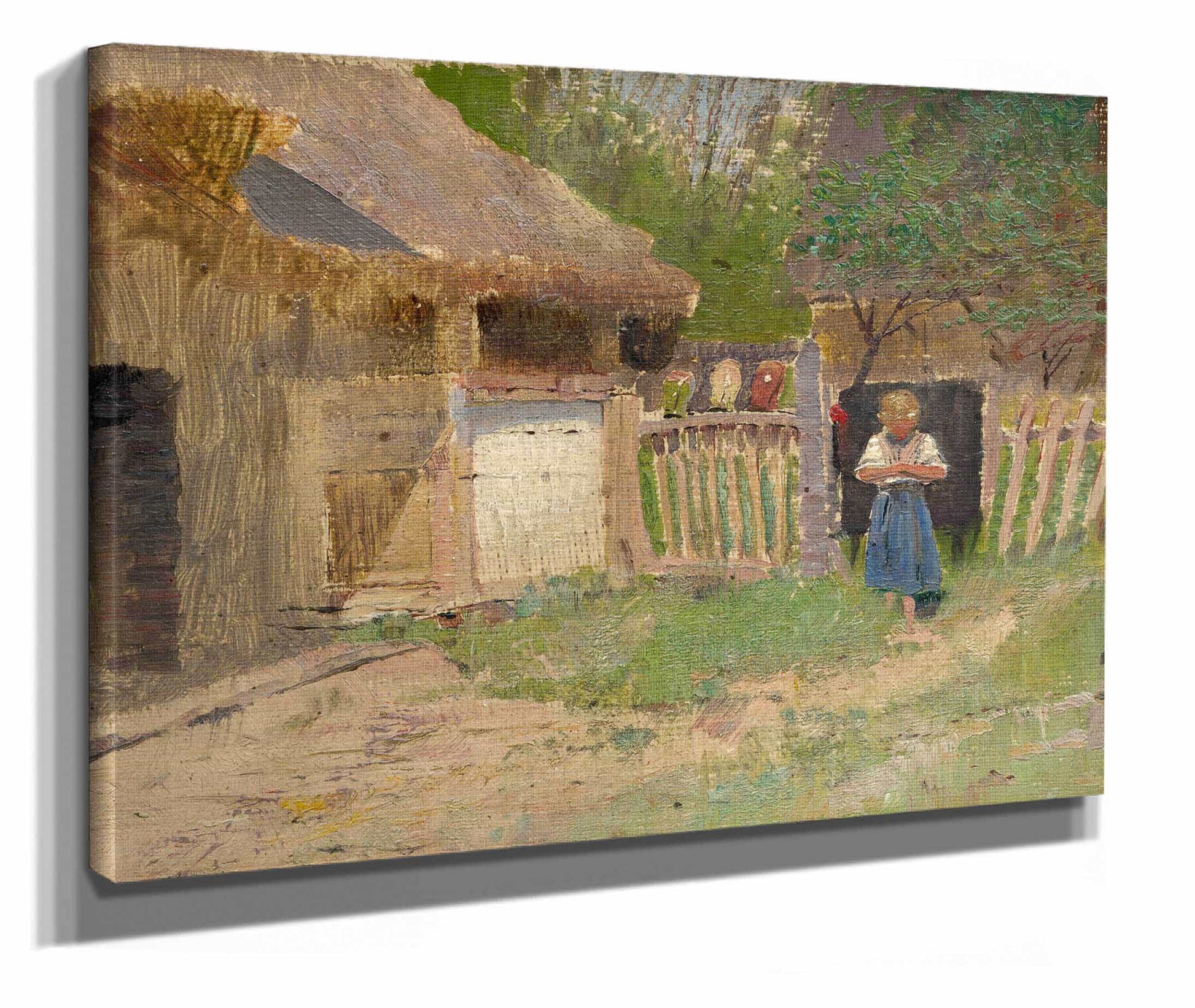 Girl In A Farmyard  by Ladislav Mednyanszky