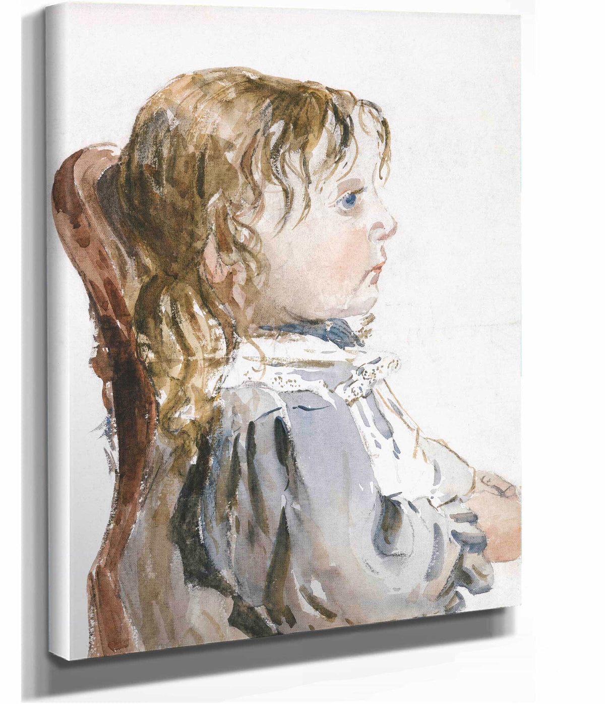 Girl In A Pinafore Between And by David Cox