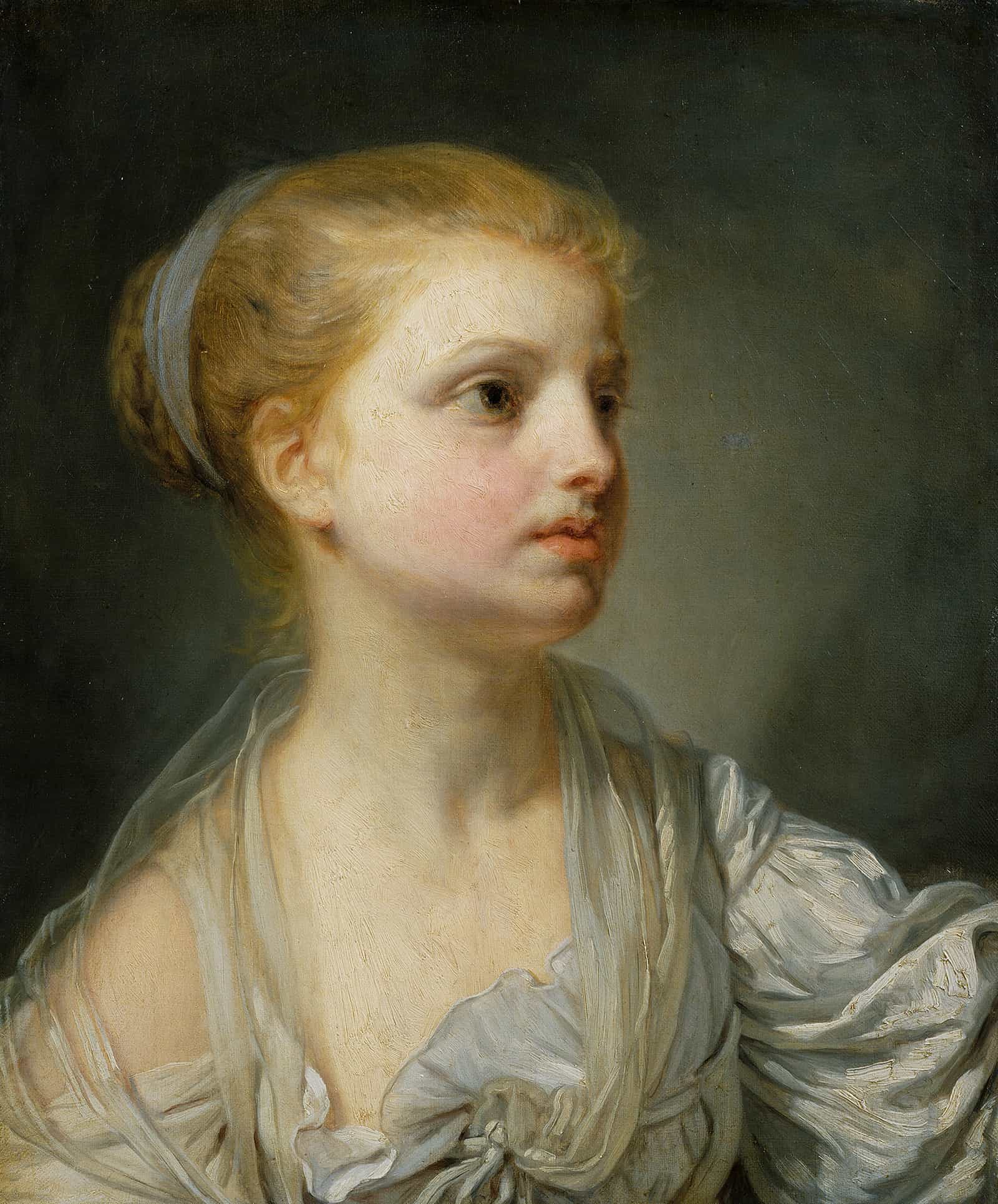 Girl In A White Dress by Jean Baptiste Greuze