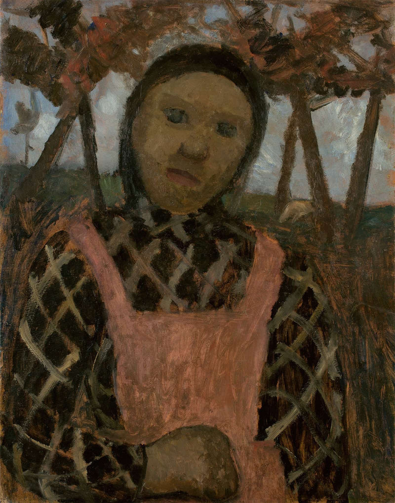 Girl In Dusk With Plaid Blouse by Paula Modersohn Becker