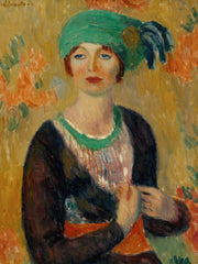 Girl In Green Turban by William James Glackens