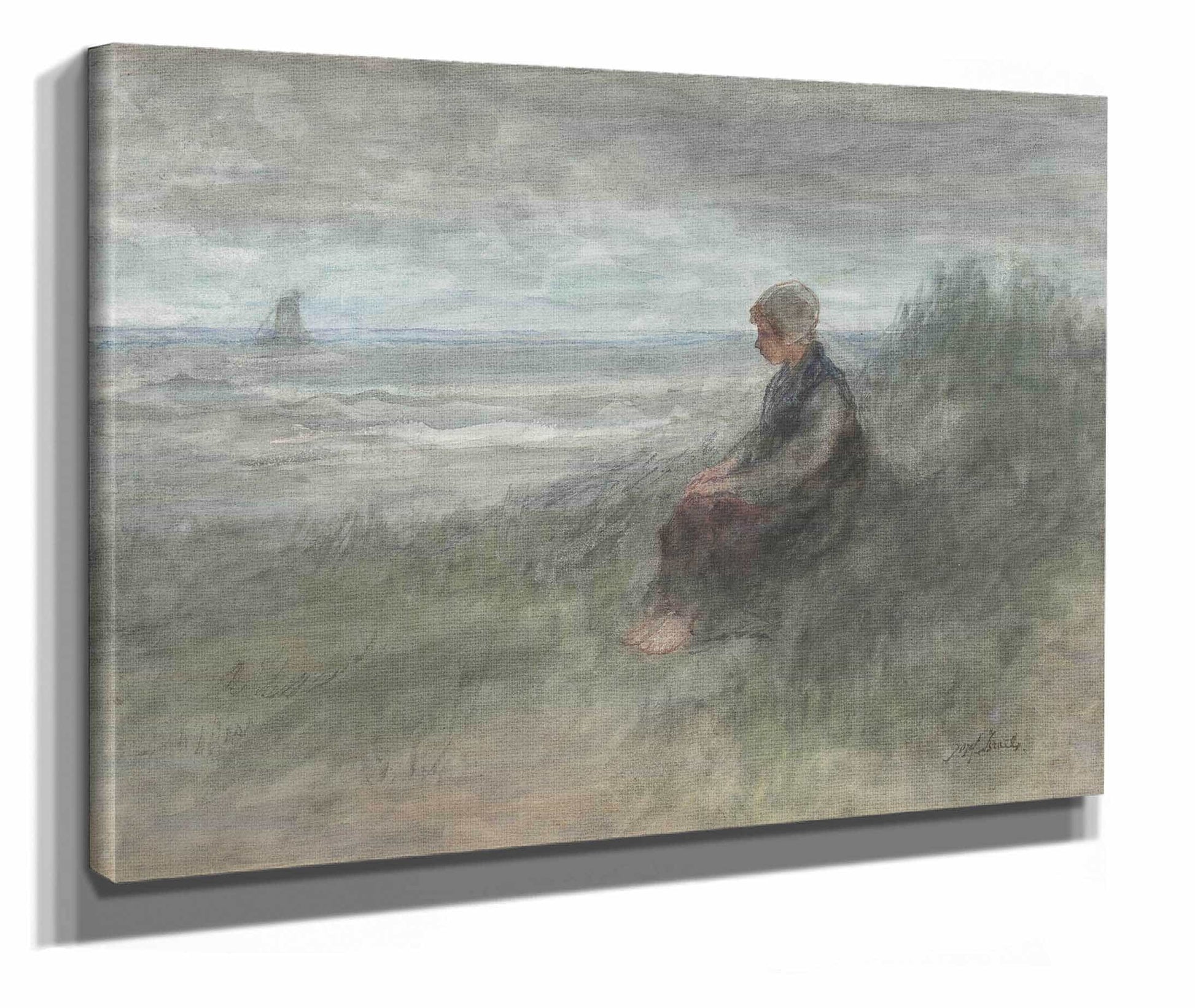 Girl In The Dunes Mid Th Early Th Century by Jozef Israels