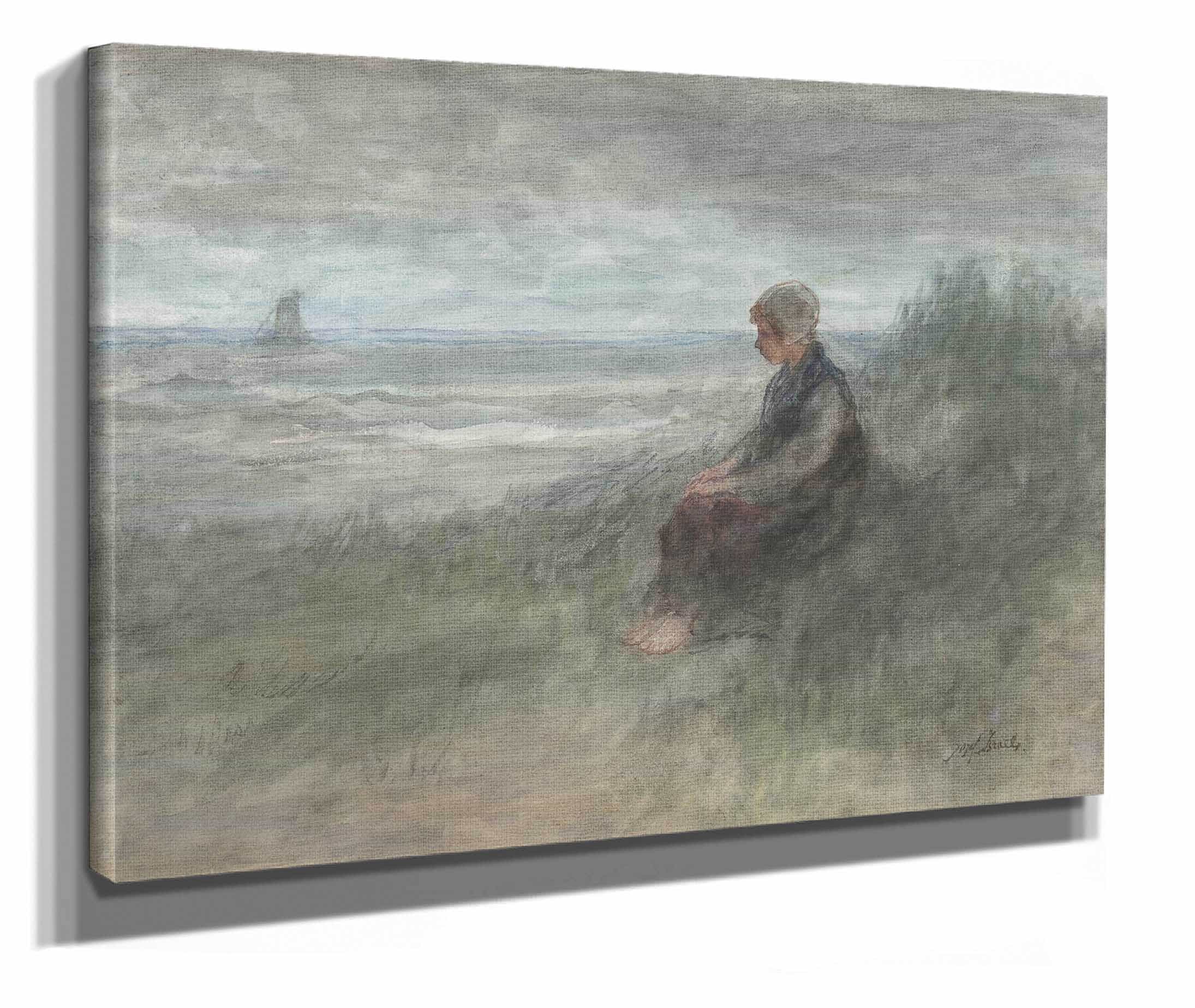Girl In The Dunes Mid Th Early Th Century by Jozef Israels