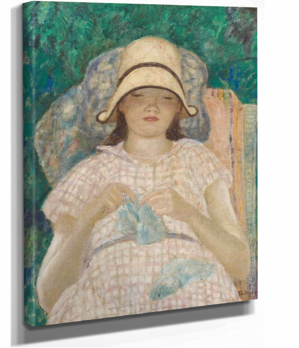 Girl Knitting by Frederick Carl Frieseke