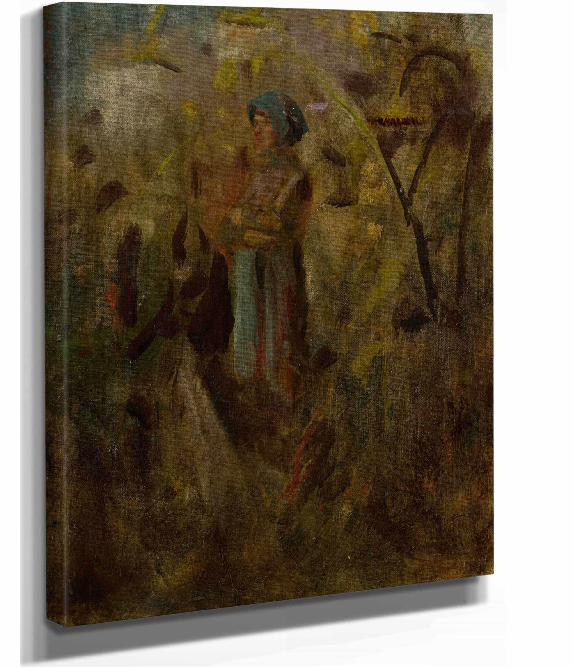 Girl On A Field by Ladislav Mednyanszky