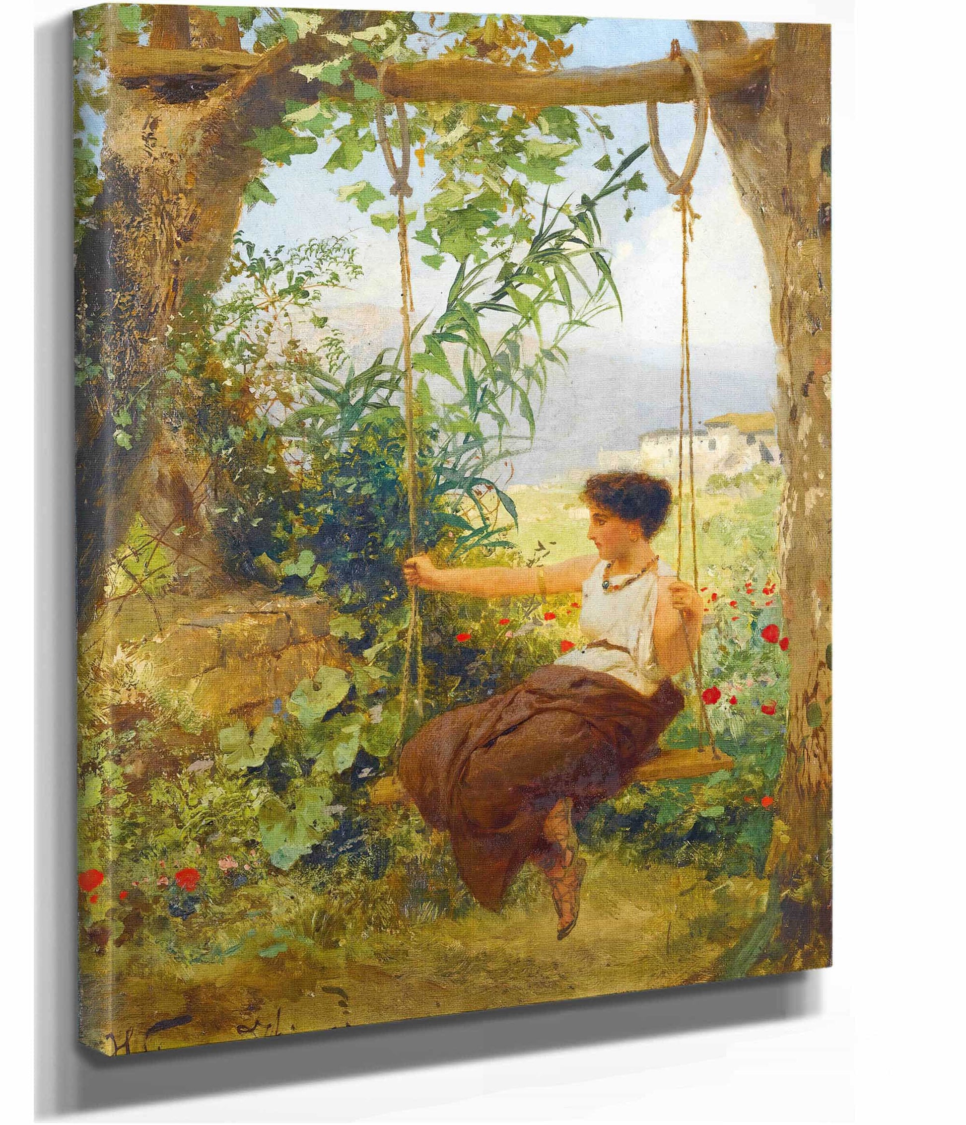 Girl On A Swing by Henryk Siemiradzki