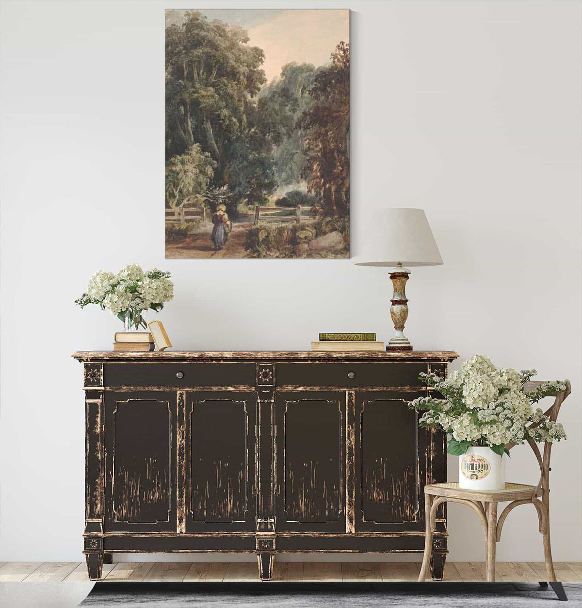 Girl On Lane Entering Wooded Area by Thomas Sully