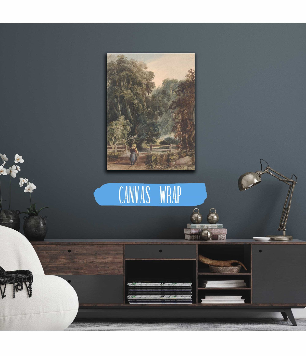 Girl On Lane Entering Wooded Area by Thomas Sully