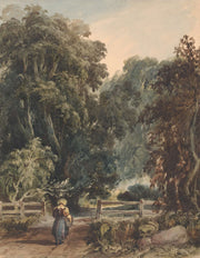 Girl On Lane Entering Wooded Area by Thomas Sully