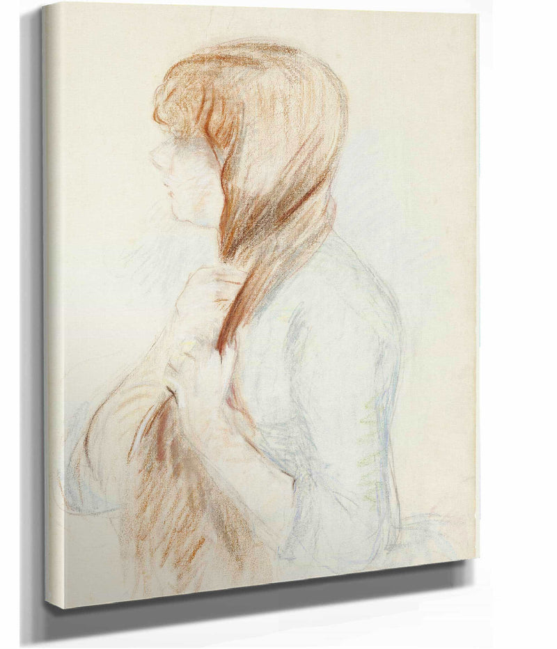 Girl Plaiting Her Hair La Natte by Berthe Morisot