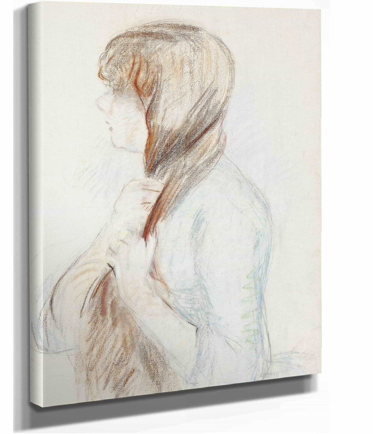 Girl Plaiting Her Hair La Natte   by Berthe Morisot