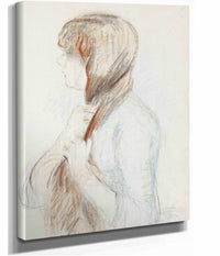 Girl Plaiting Her Hair La Natte   by Berthe Morisot