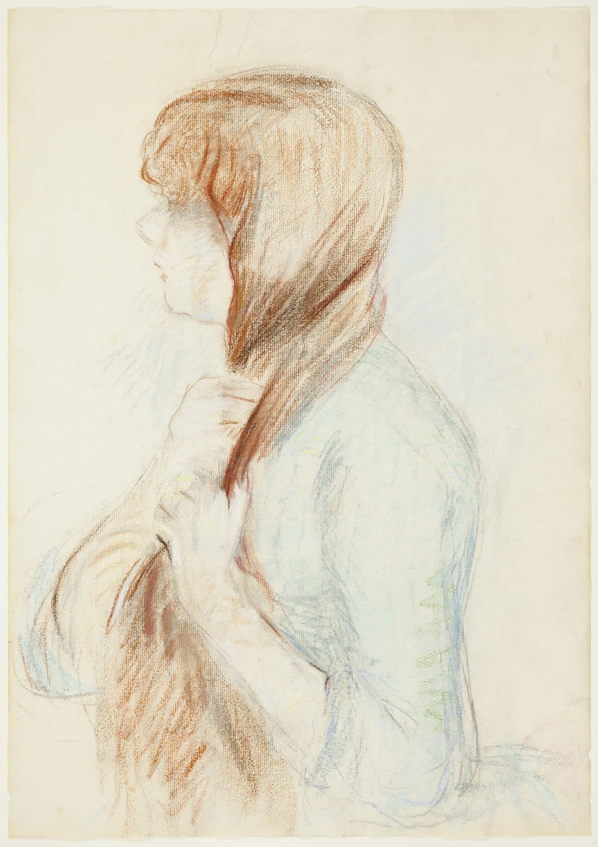 Girl Plaiting Her Hair La Natte by Berthe Morisot