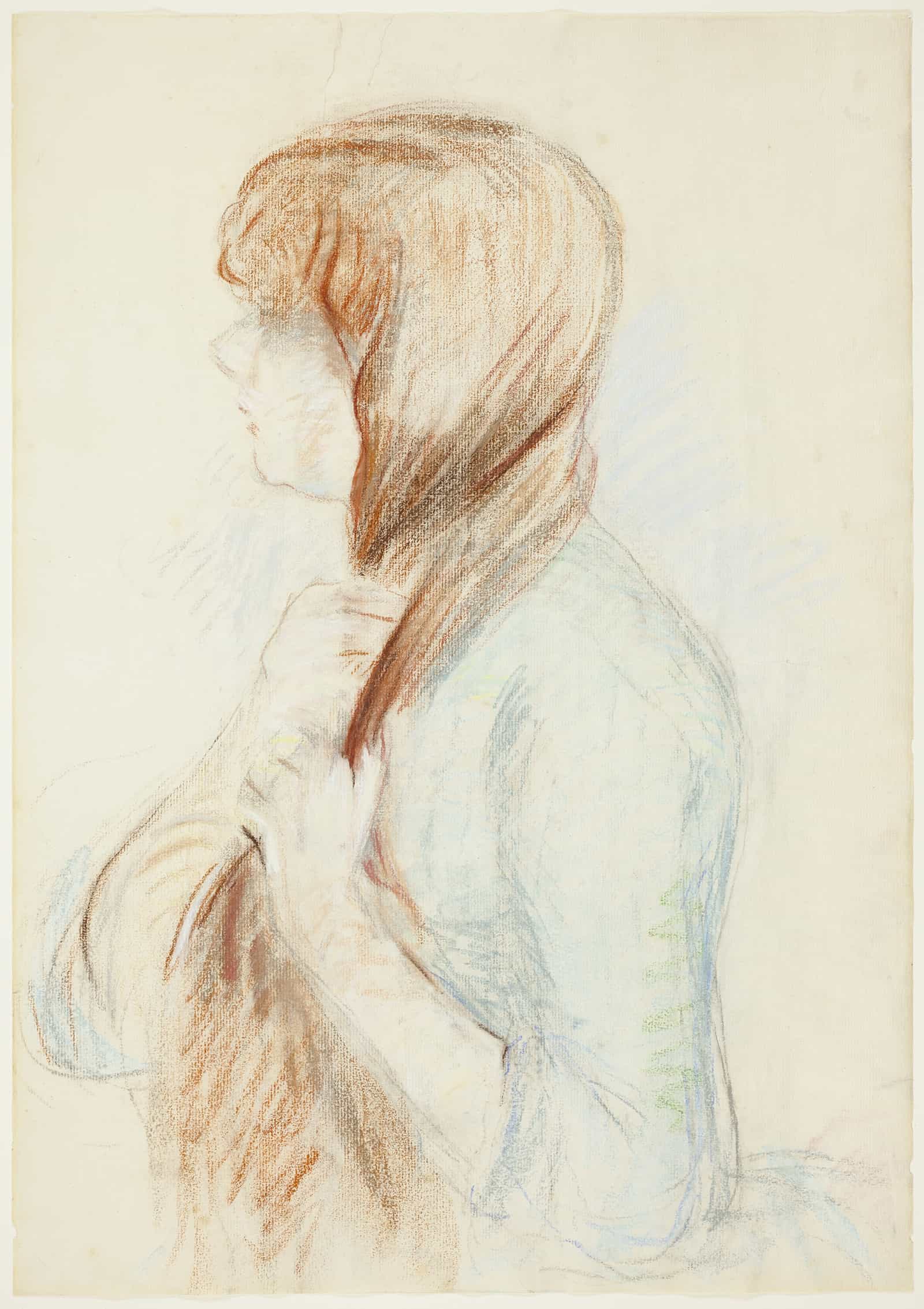 Girl Plaiting Her Hair La Natte by Berthe Morisot