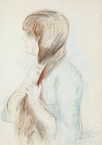 Girl Plaiting Her Hair La Natte   by Berthe Morisot