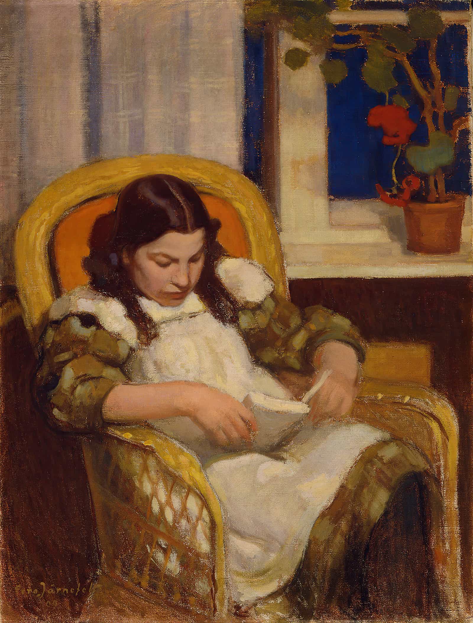 Girl Reading by Eero Jarnefelt