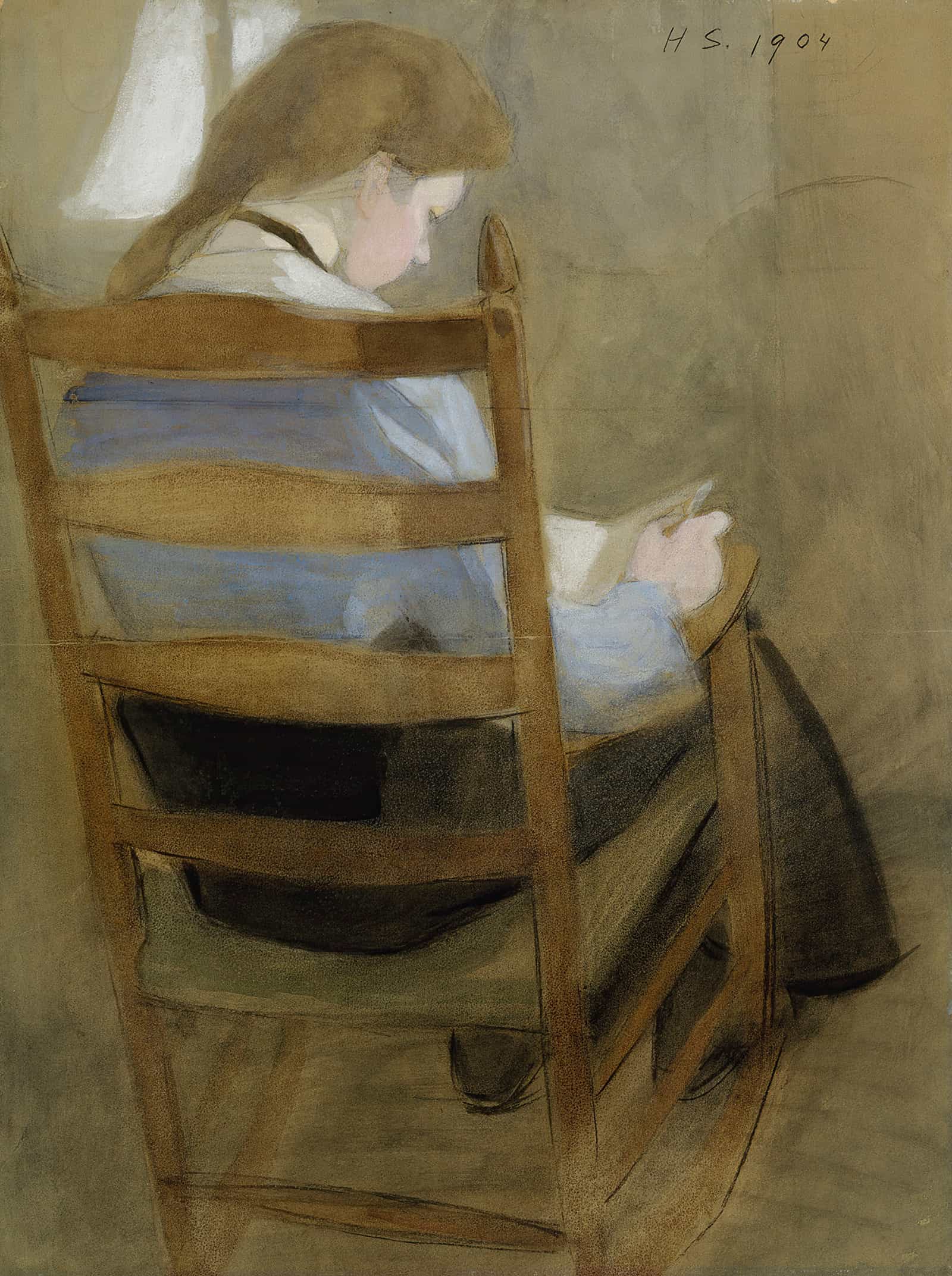 Girl Reading Seated Girl by Helene Schjerfbeck