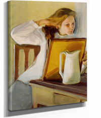 Girl Straightening Her Hair by Magnus Enckell