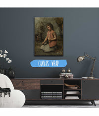 Girl Weaving A Garland   by Jean Baptiste Camille Corot