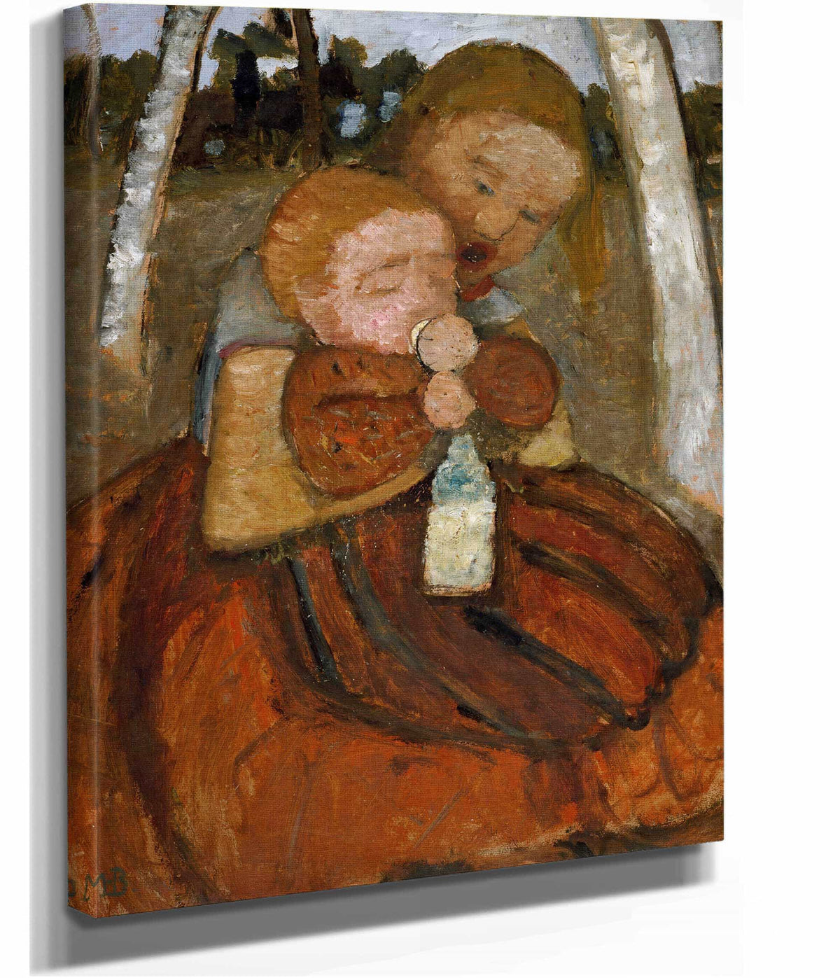 Girl With A Baby Among Birch Trees by Paula Modersohn Becker