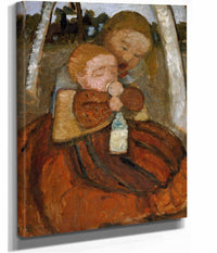 Girl With A Baby Among Birch Trees by Paula Modersohn Becker