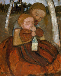 Girl With A Baby Among Birch Trees by Paula Modersohn Becker