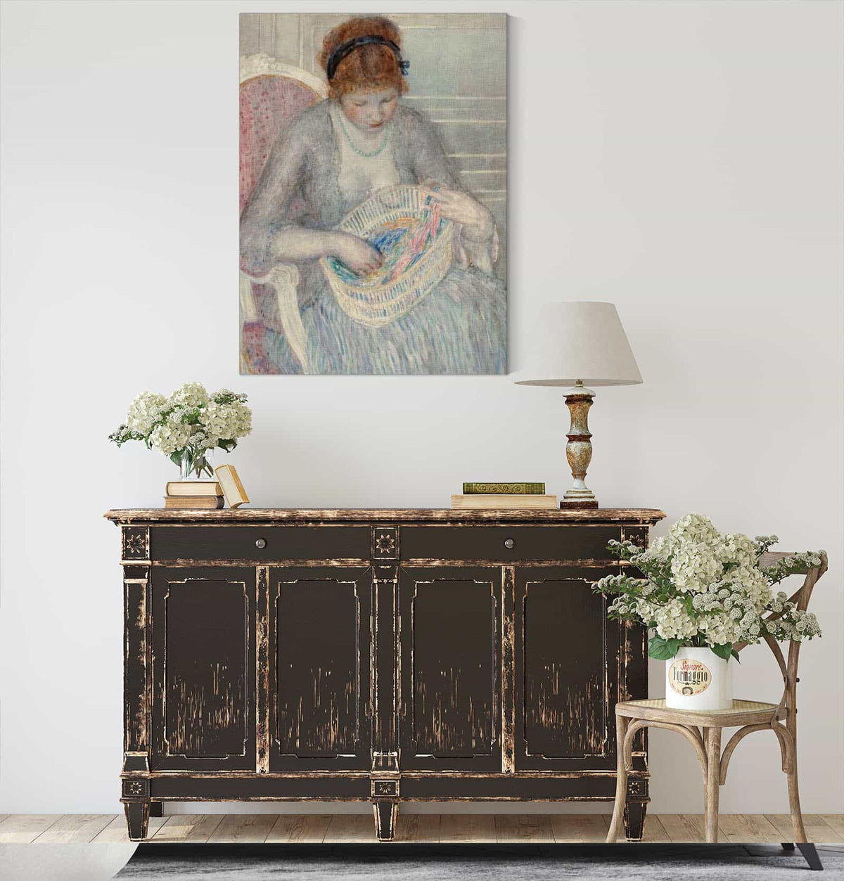 Girl With A Basket Of Ribbons by Frederick Carl Frieseke