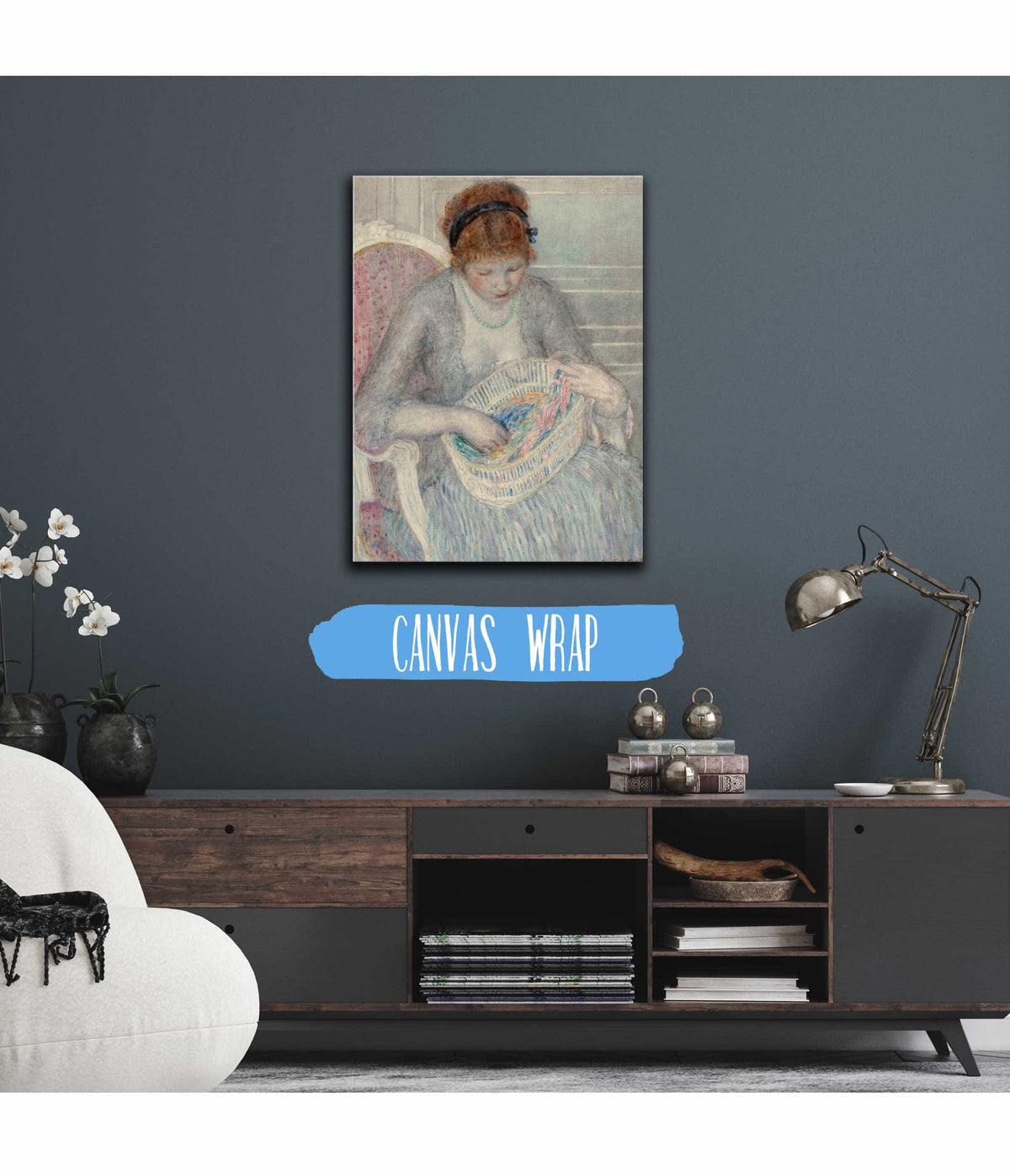 Girl With A Basket Of Ribbons by Frederick Carl Frieseke