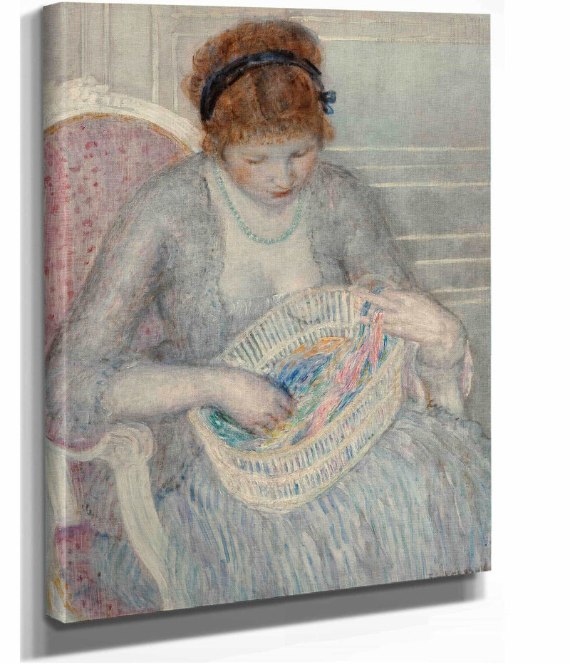 Girl With A Basket Of Ribbons by Frederick Carl Frieseke
