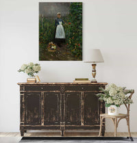 Girl With A Basket Of Vegetables In The Garden by Olga Boznanska