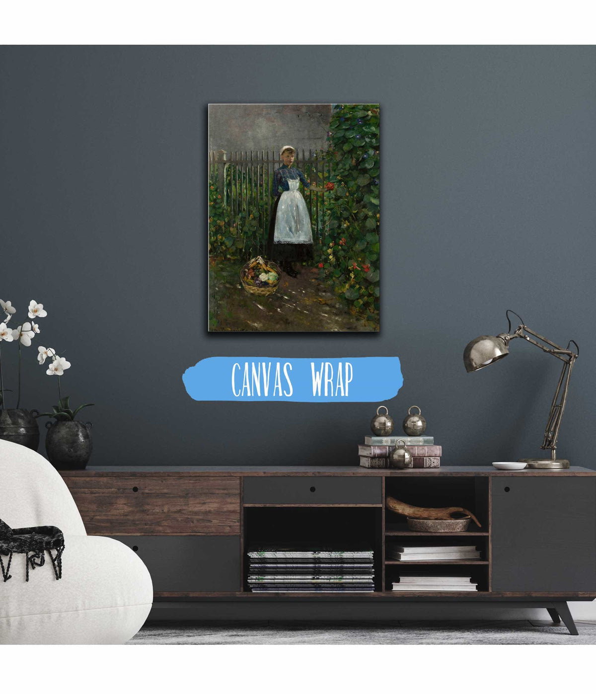 Girl With A Basket Of Vegetables In The Garden by Olga Boznanska