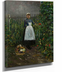 Girl With A Basket Of Vegetables In The Garden by Olga Boznanska