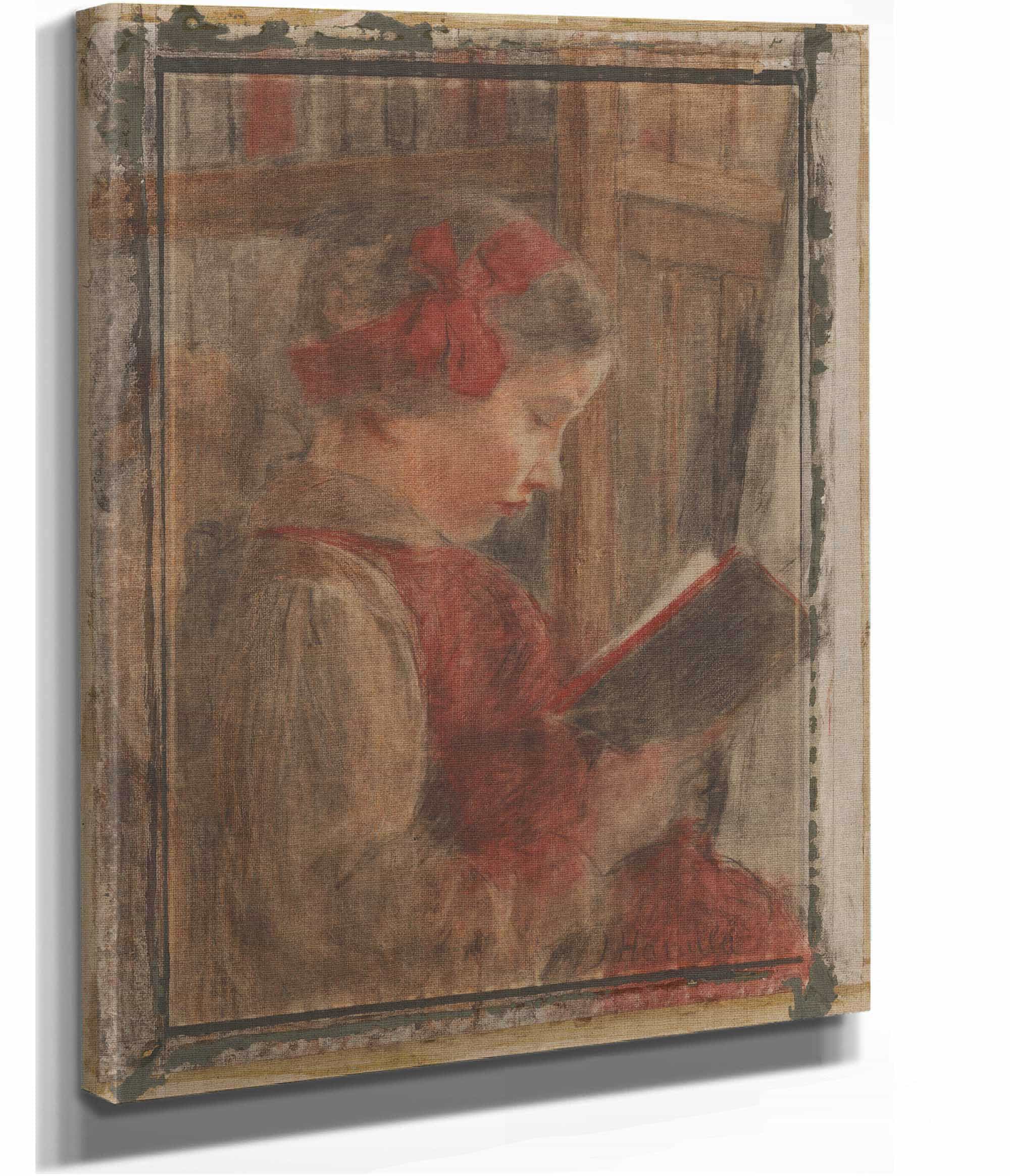 Girl With A Book by Jozef Hanula