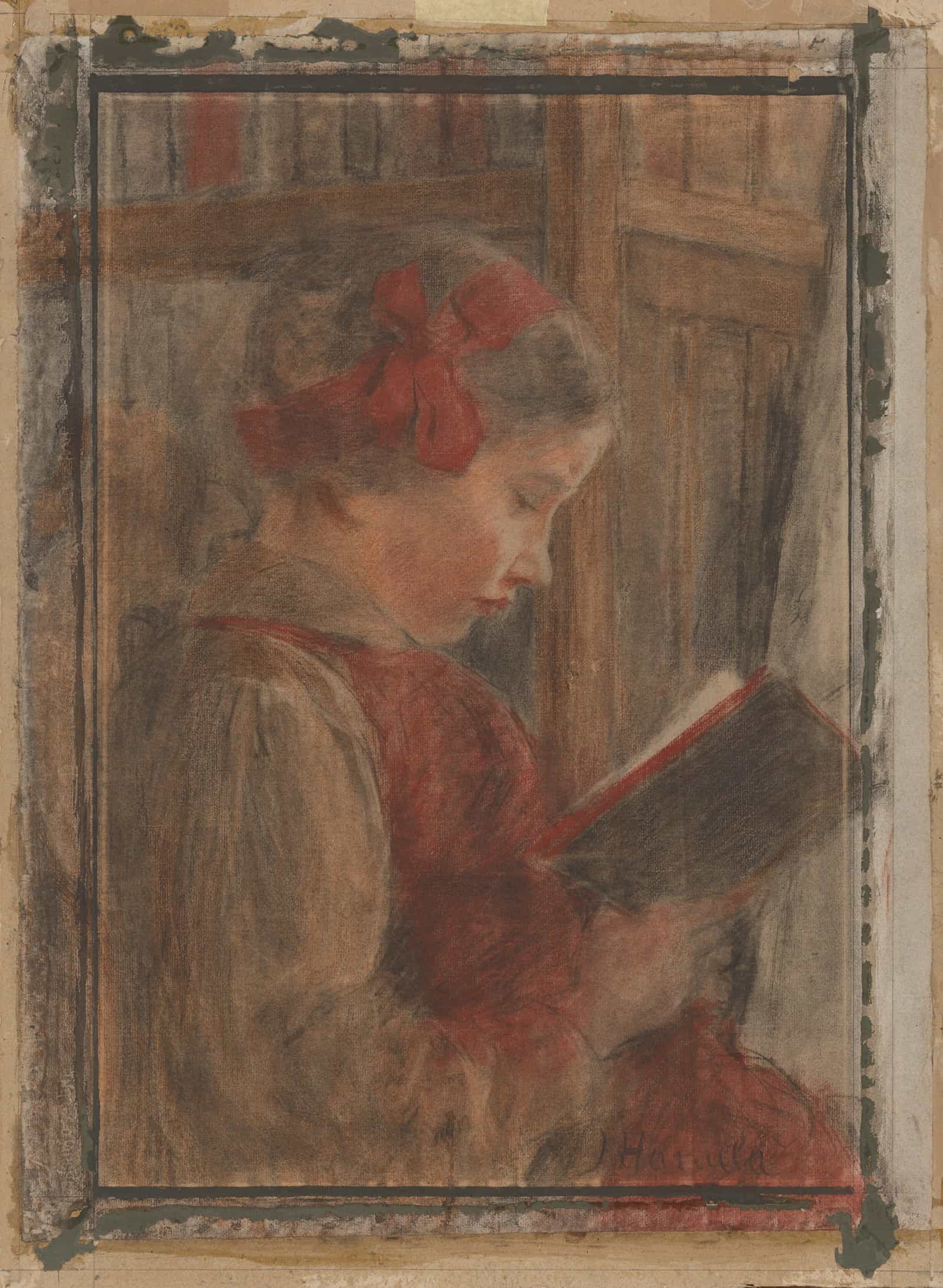 Girl With A Book by Jozef Hanula