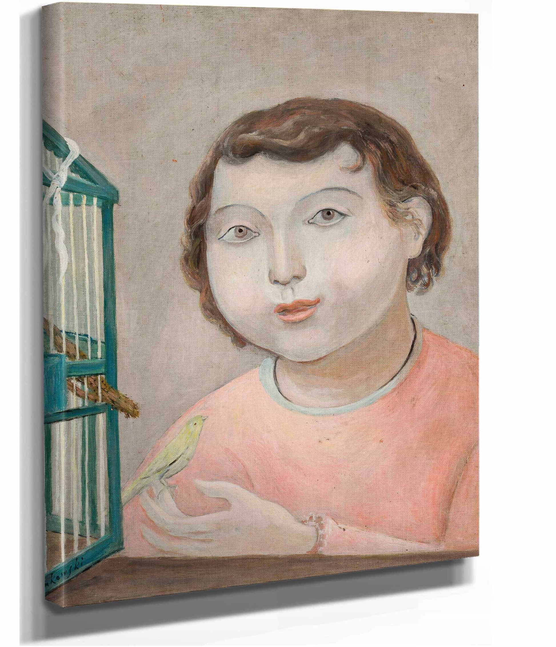 Girl With A Canary by Tadeusz Makowski