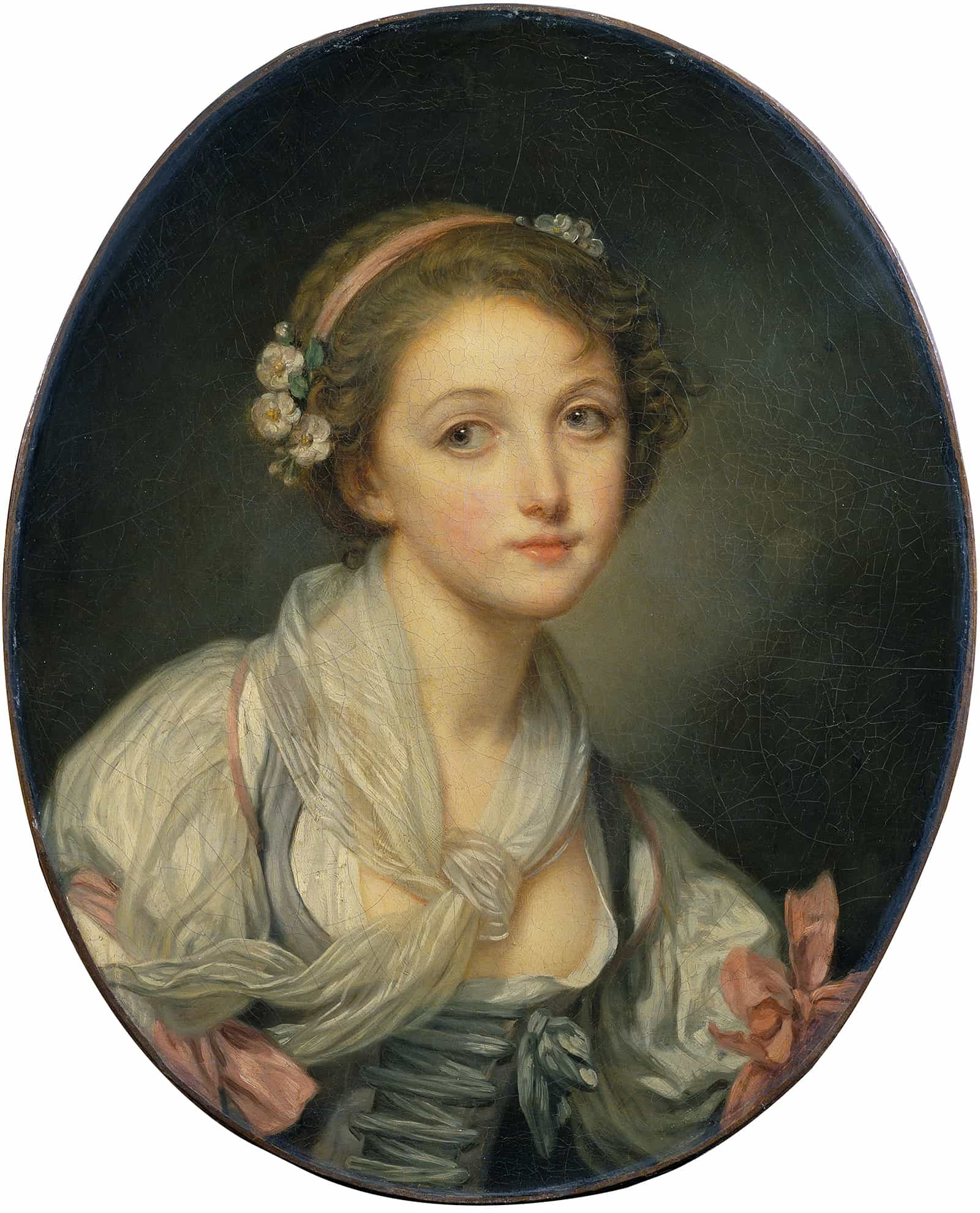 Girl With A Gauze Scarf by Jean Baptiste Greuze