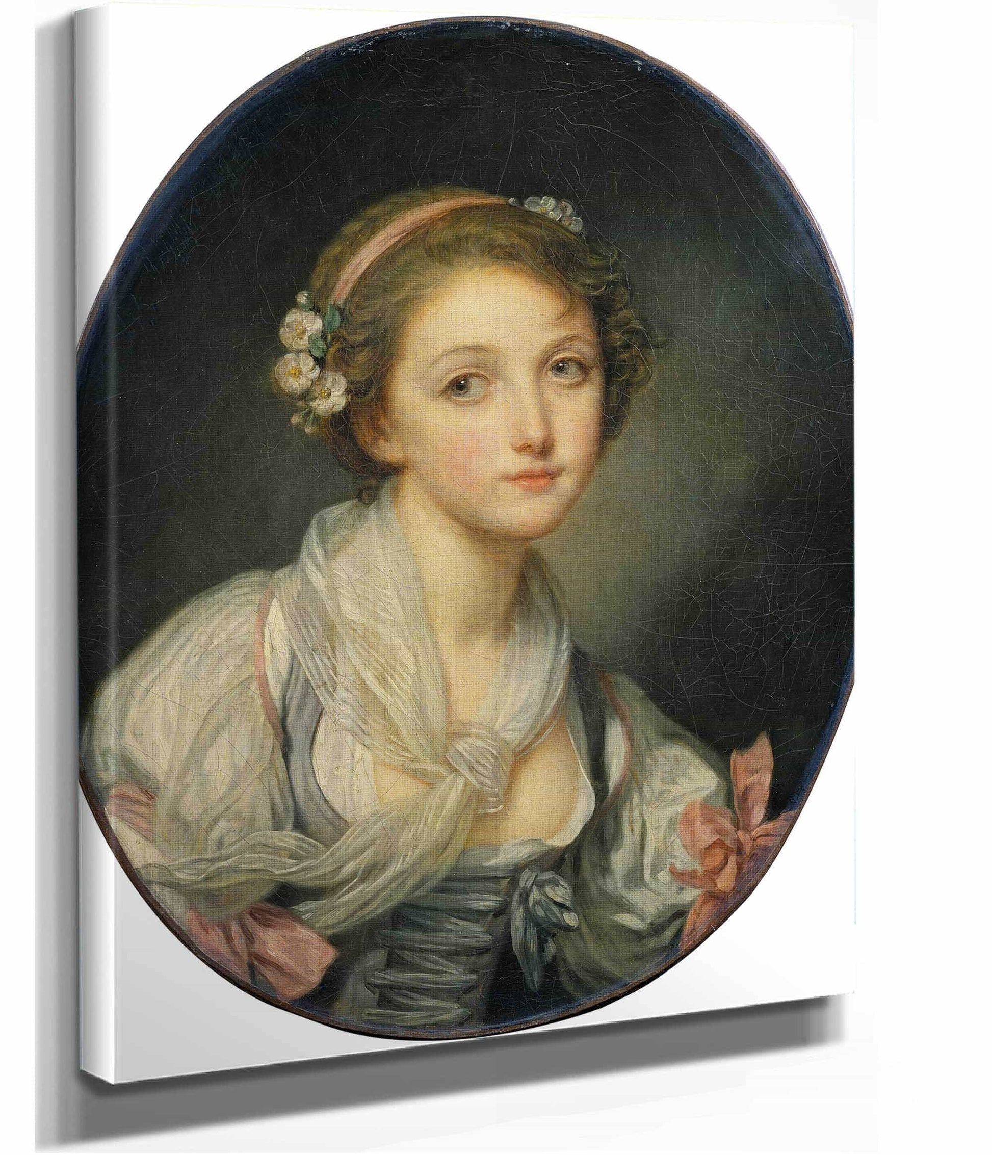 Girl With A Gauze Scarf by Jean Baptiste Greuze