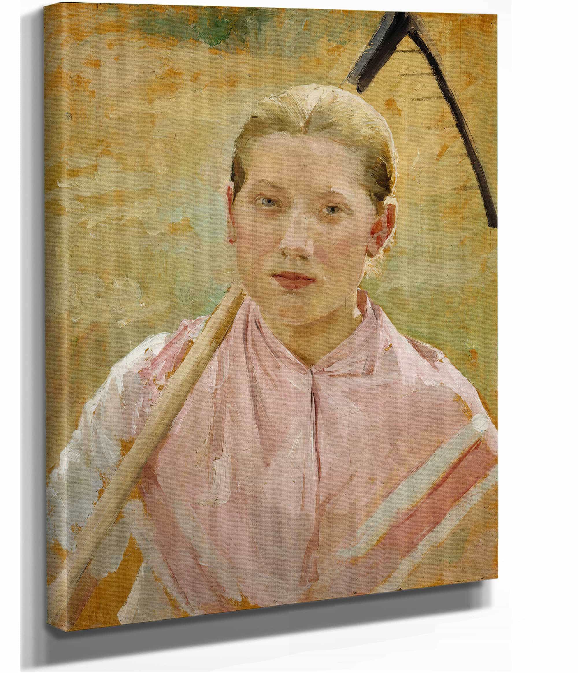 Girl With A Rake Study For August by Albert Edelfelt