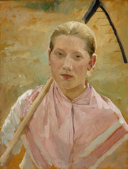 Girl With A Rake Study For August by Albert Edelfelt