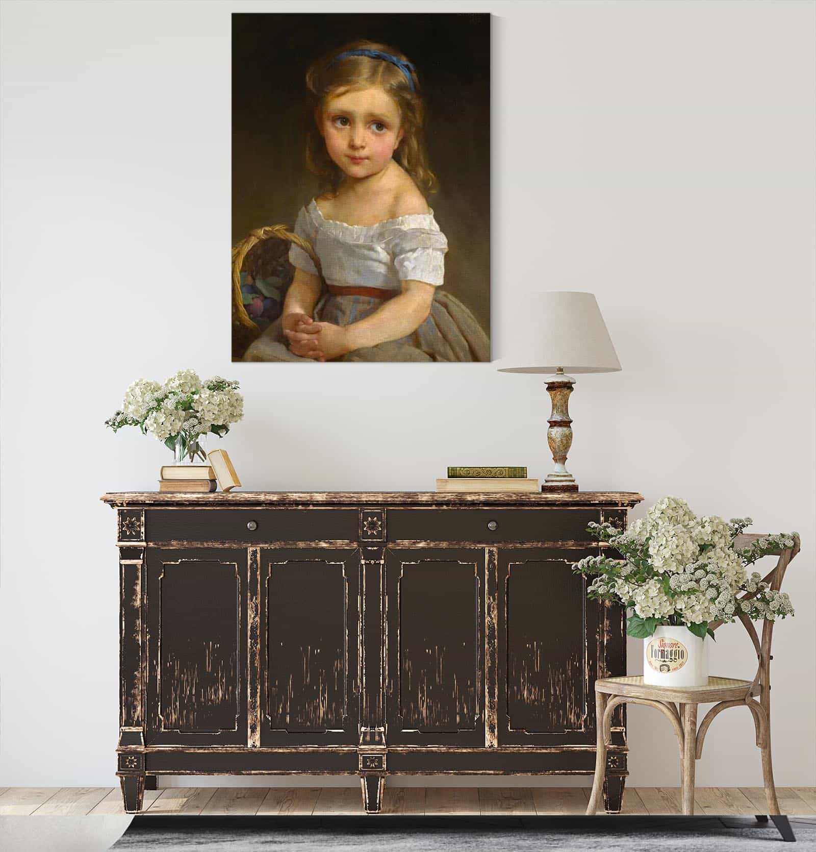 Girl With Basket Of Plums by Emile Munier